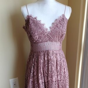 ASOS Purple Lace peekaboo A-line dress